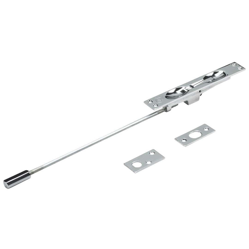 Flush Bolt for Metal Doors with 12" Extension Chrome